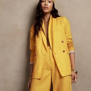Banana Republic linen yellow blazer size XS